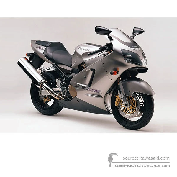 OEM Decals Kawasaki ZX12R 2000 - Silver • Original Stickers