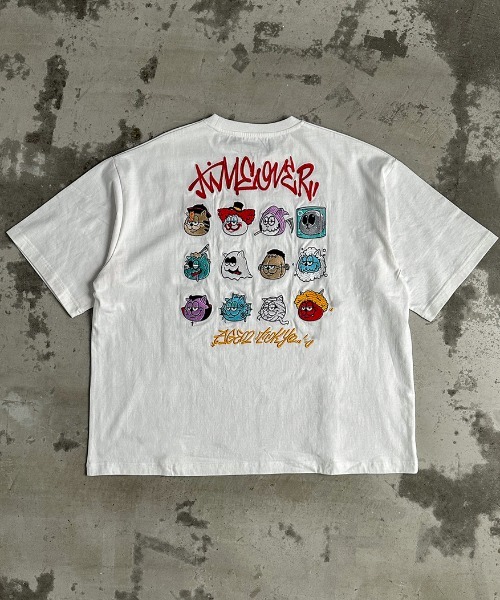 A'GEM/9 × .kom 『A'gem/エージェム』バックアイコン刺繍半袖Tシャツ A