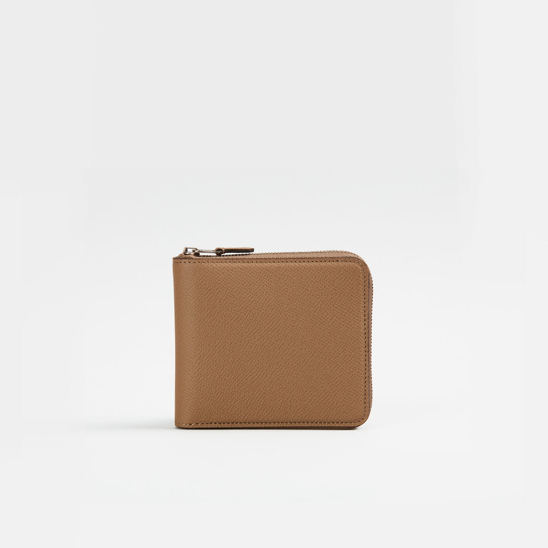 大峽製鞄－メンズ財布｜【1355-ECF】ジップウォレット札入れ (ブラック)