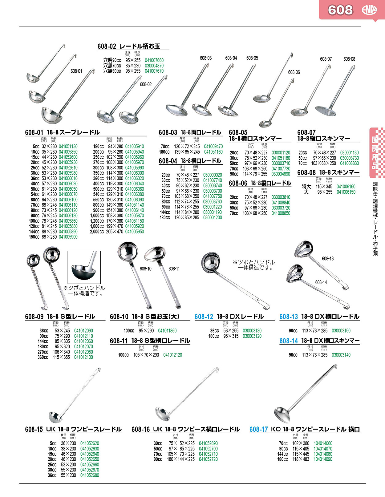 608-03 18-8両口レードル 70㏄ 41009470 - 業務用調理器具、食器洗浄機