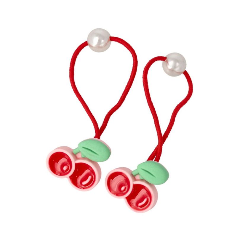 キッズアクセサリー いちご さくらんぼ パール 2個セット ヘアゴム