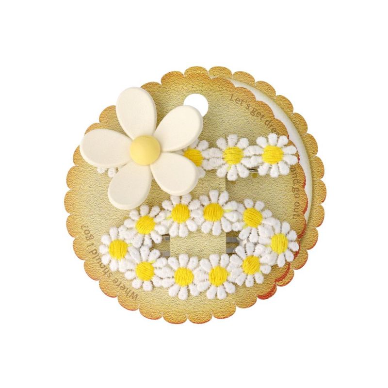 キッズアクセサリー フラワー マーガレット 2個セット ヘアクリップ