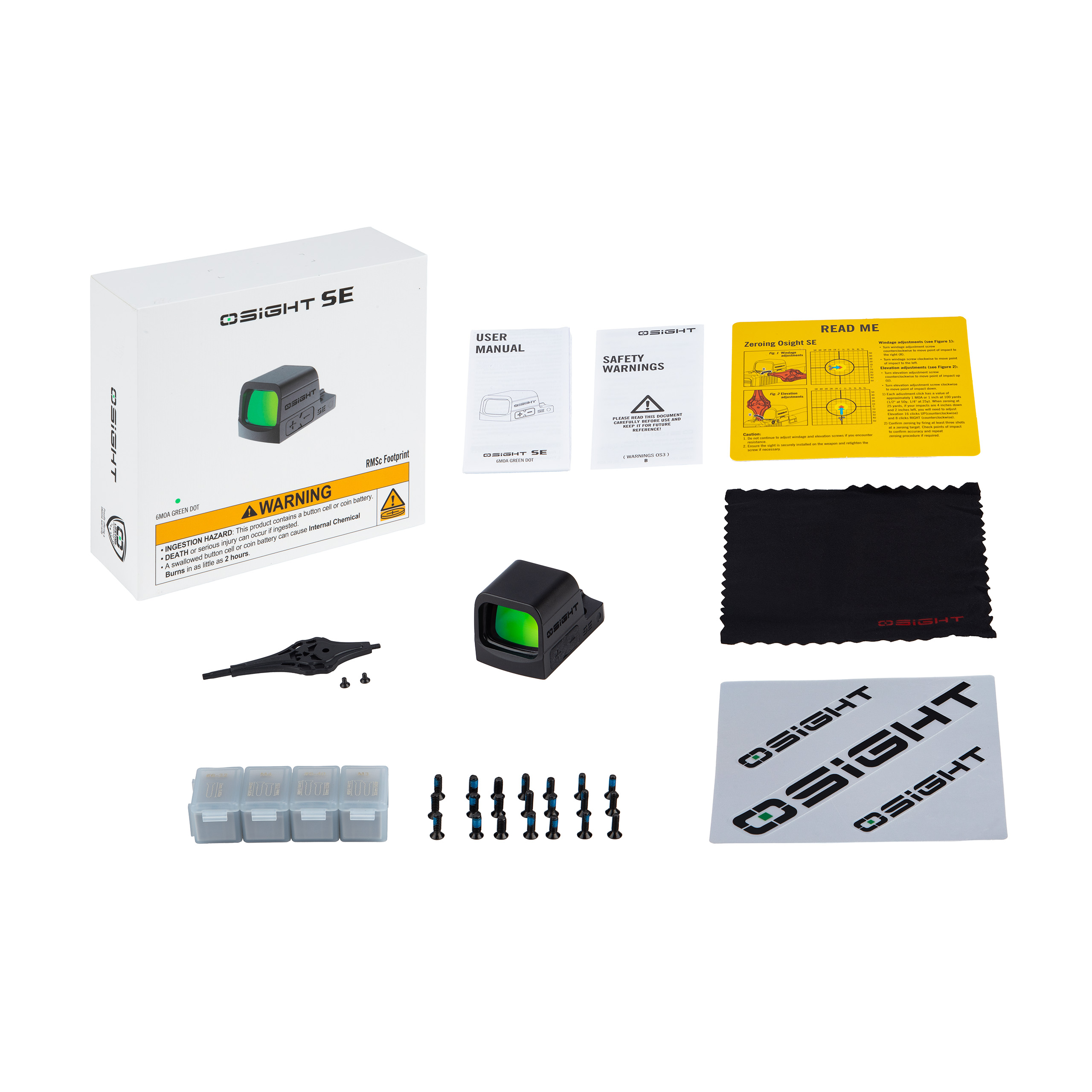 Osight SE RMSc Footprint Enclosed 6 MOA Green Dot Sight with Side