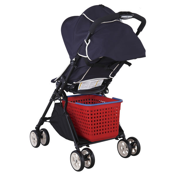おかいものベビーカー ココロン バスケット ネイビー BabyGo! B型 軽量