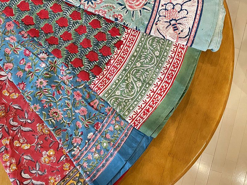 Oranzovy オンラインショップ】インド ブロックプリント ラウンド