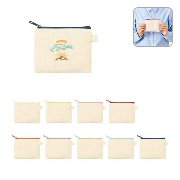 カラーファスナーキャンバスフラットポーチ(SS)【最安値154円