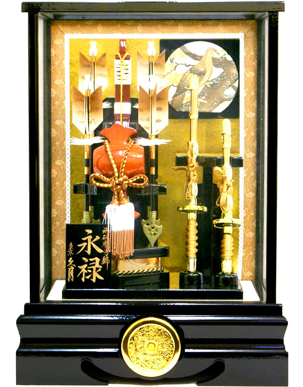 破魔弓】久月作 家紋「永禄」 ケース飾り 651311