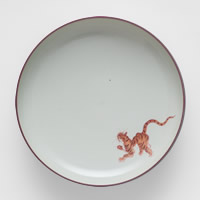 色絵虎紋七寸平鉢 | Works | 浜野まゆみ | panorama
