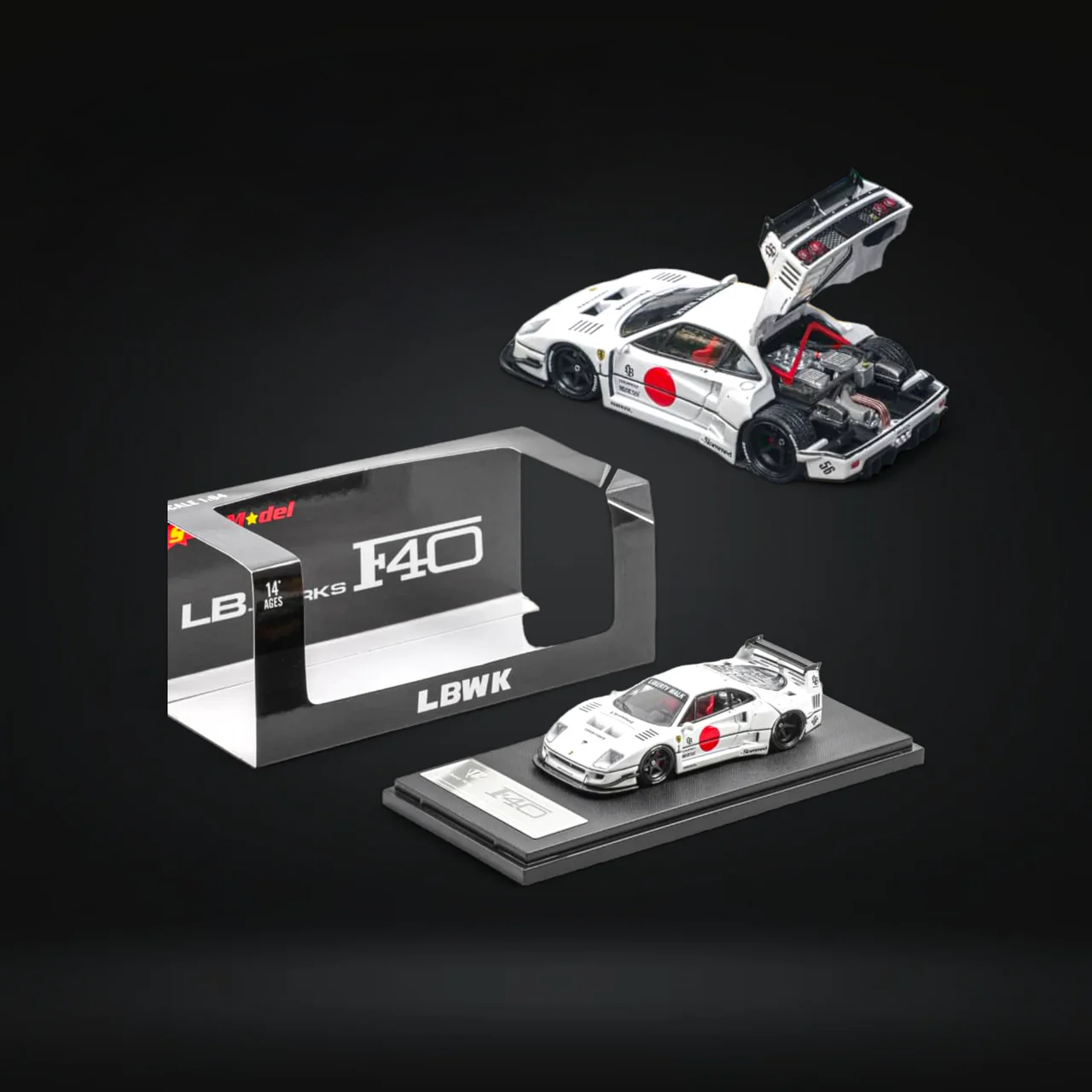 Star Model 1:64 LB-Works F40 White - Pablos Diecast Garage