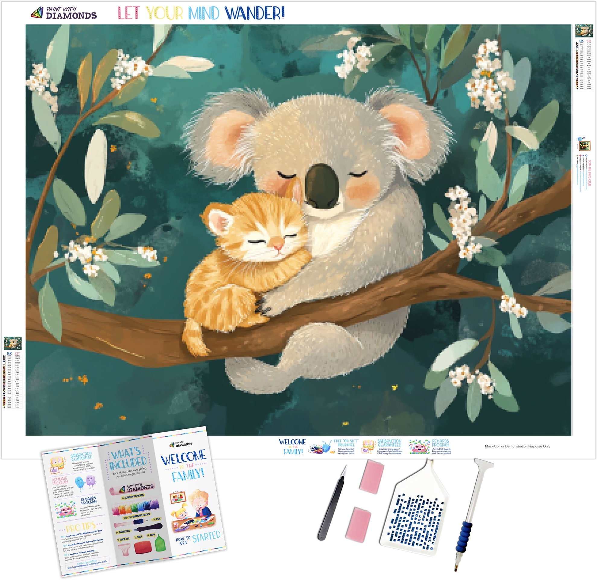 Koala and Kitten Cuddles Official Diamond Painting Kit | Diamond