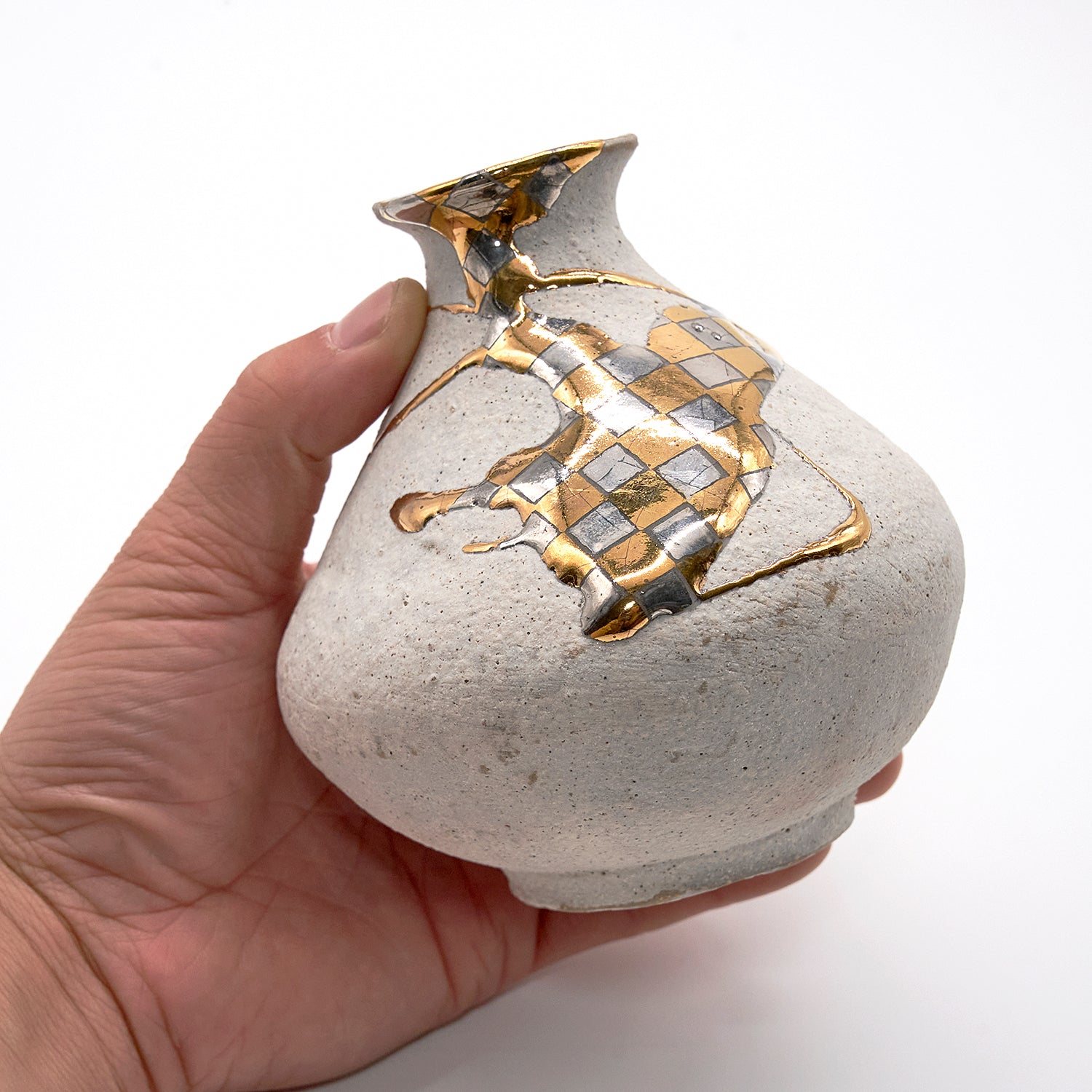 ☆追加掲載☆《恋する酒呑童子2026》富田啓之 粉引金彩市松文徳利