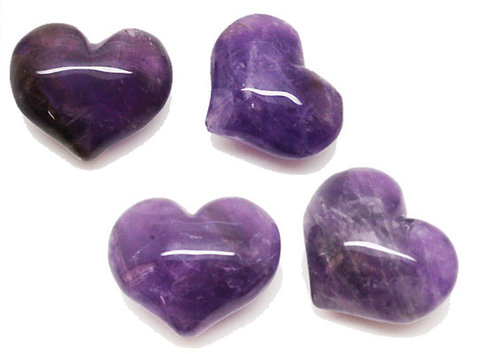 アメジスト/紫水晶 ハート 天然石パーツ 天然石ビーズ
