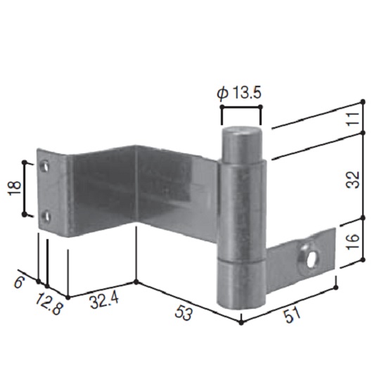 旗丁番 HHK12194【交換要領書付】(YS：シルバー): 網戸用部品の修理