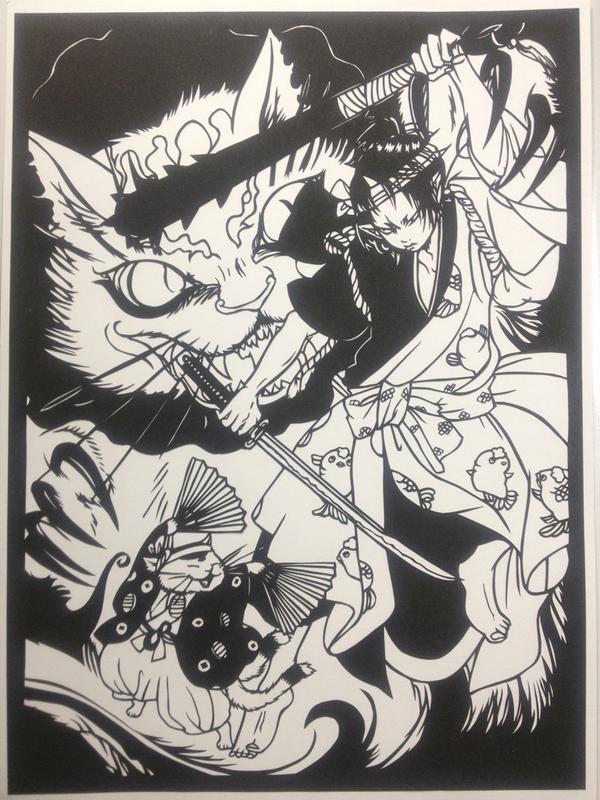 切り絵】鬼灯の冷徹72話の扉絵です(*´ω｀*)大きさはA4。見た瞬間これは