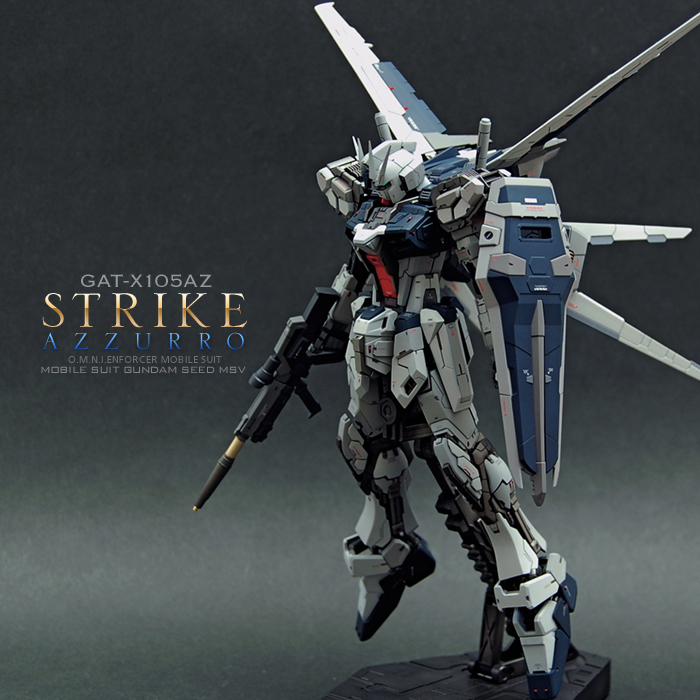 ガンプラEXPO 作品展示.2】作品名「STRIKE AZZURRO アズーロ」。RG