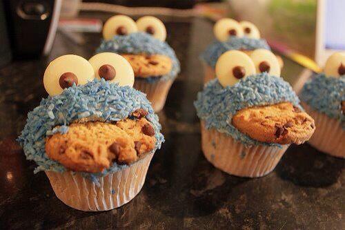 クッキーモンスターのカップケーキ☆