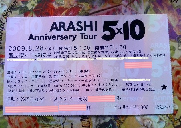 嵐も好きだったので10周年は国立競技場＆東京ドームでお祝いしましたよ