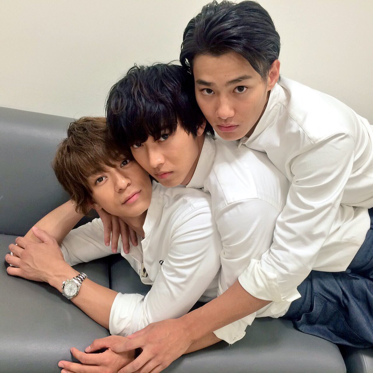 はっちお誕生日おめでとう、俺たち3人より（左からすぎる、蘭たん、shu3）