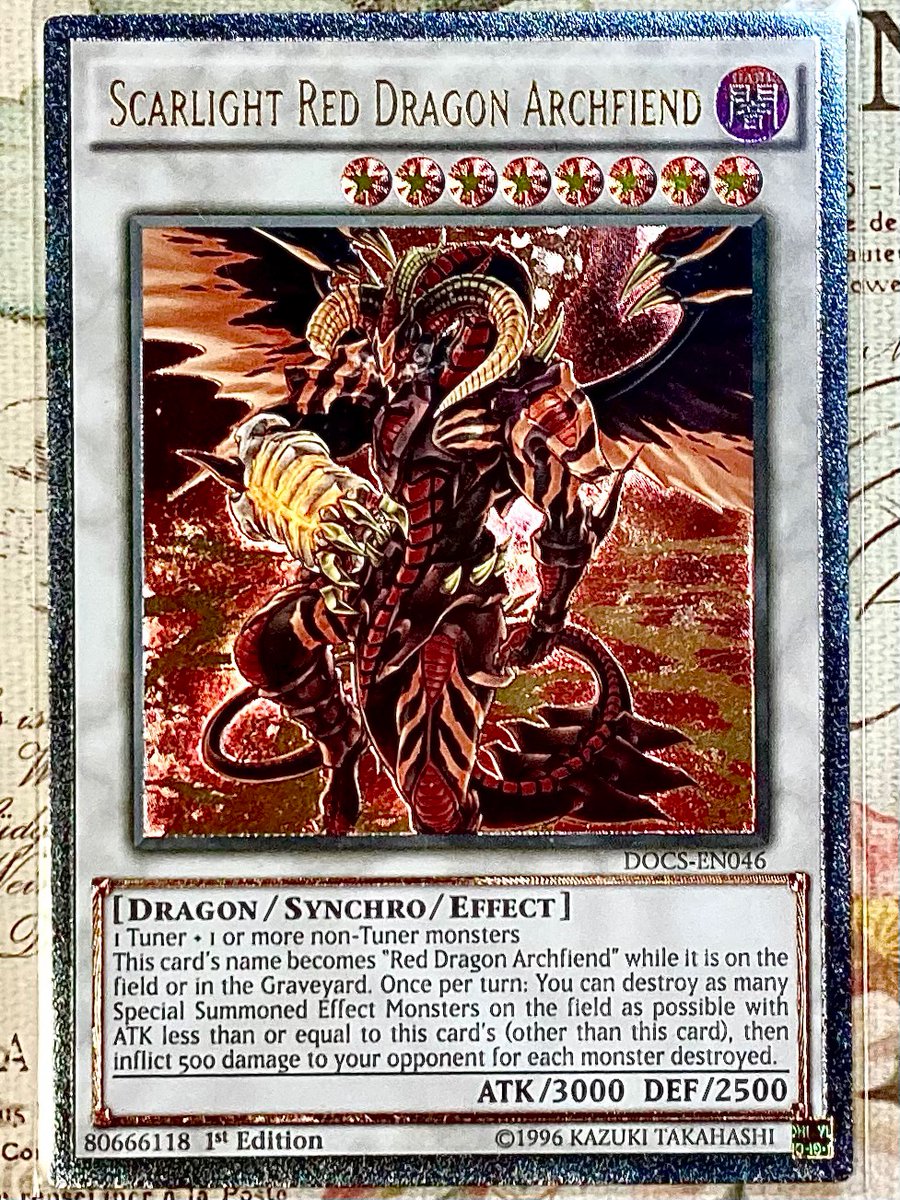 レッド・デーモンズ・ドラゴン・スカーライト、英語版、レリーフです