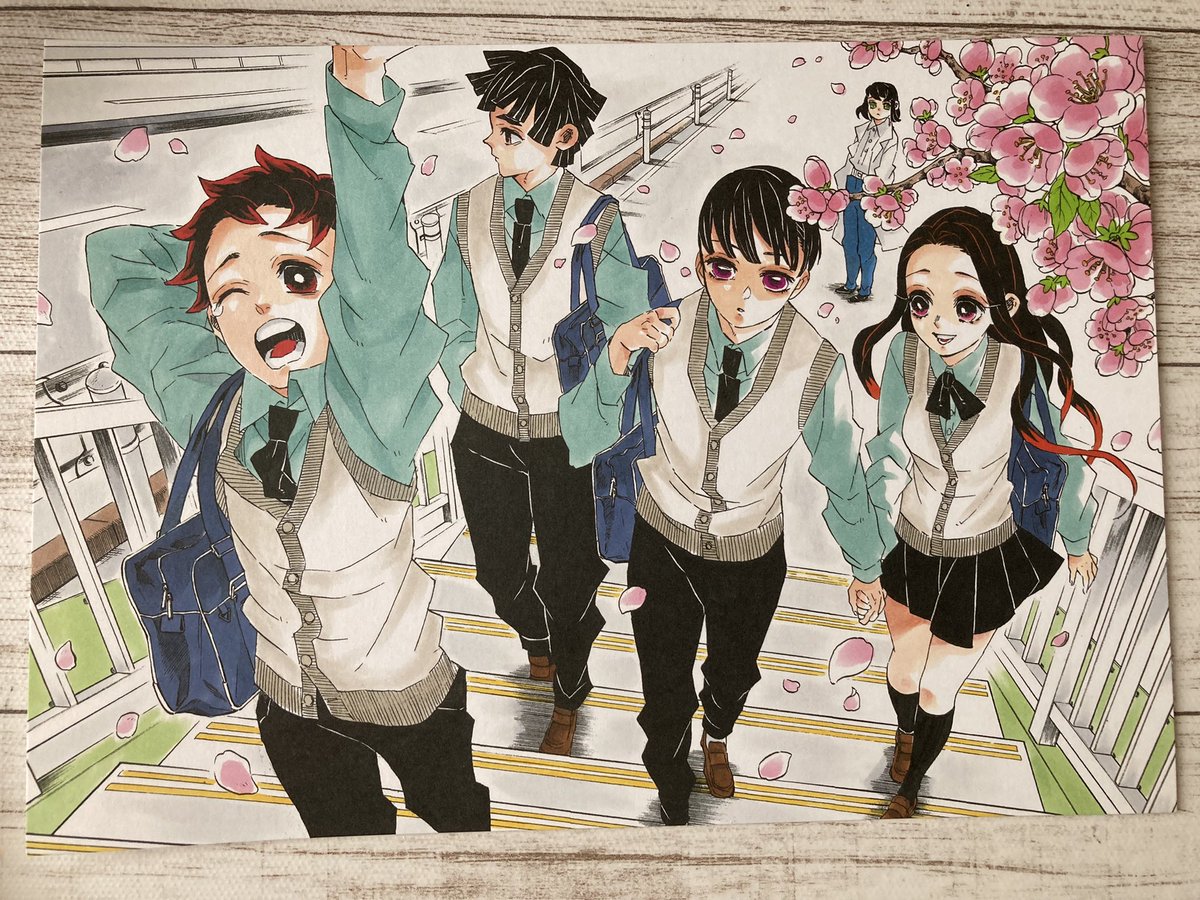 鬼滅の刃』最終話の複製原稿も、見開き扉絵をB5の紙1枚にまとめて印刷