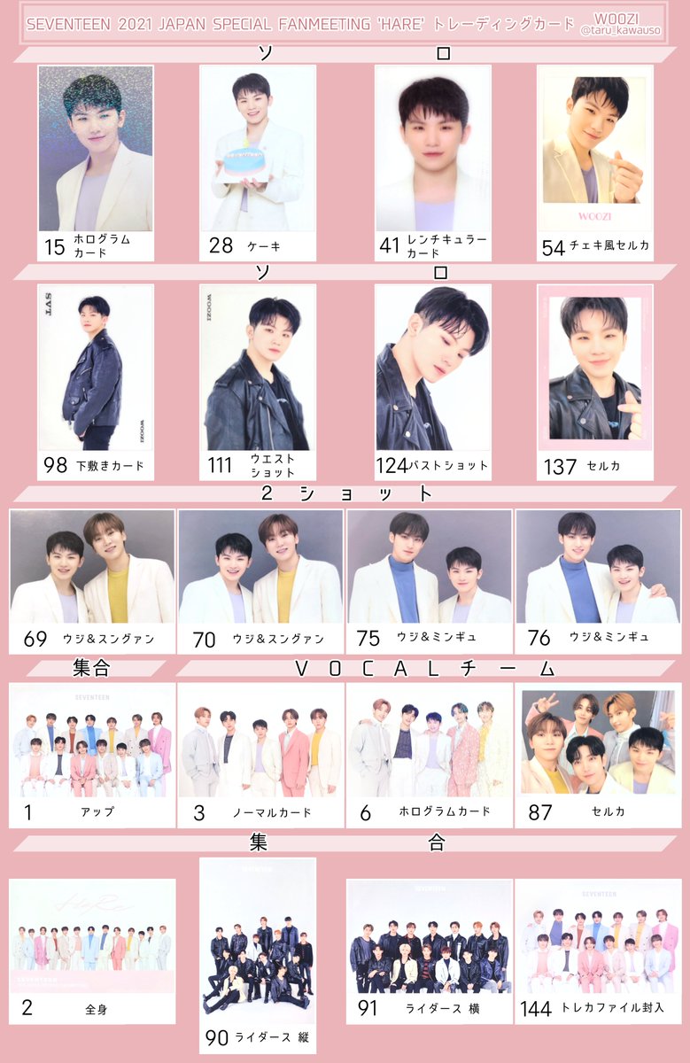 SEVENTEEN セブチ トレカ一覧 2021 JAPAN SPECIAL FANMEETING 'HARE