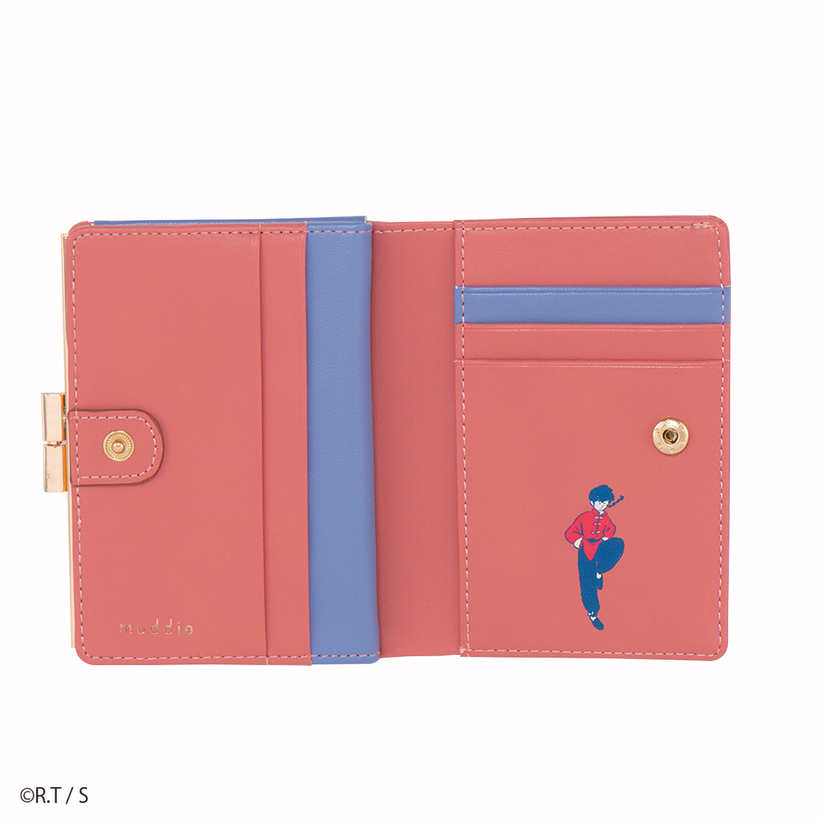らんま1/2』×muddie 二つ折り財布 らんま プリント×素押しの立体感が