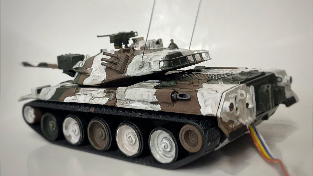 AOSHIMA リモコンプラモデル 陸上自衛隊 74式戦車 製作進捗報告 冬季
