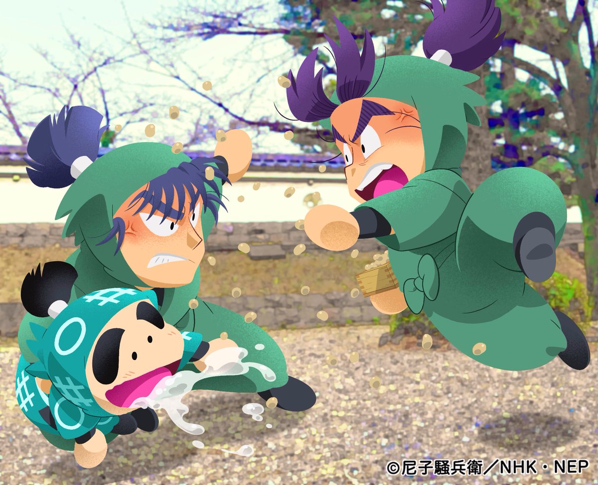 六年は組の食満留三郎と、 六年い組の潮江文次郎の好敵手コンビは