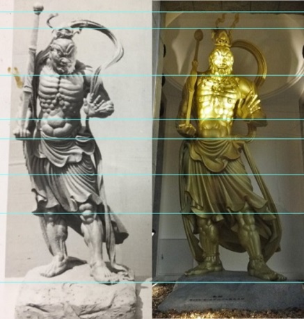 岡山県の最上稲荷の仁王像。 つるまさん所有の謎の仁王像の写真と比較