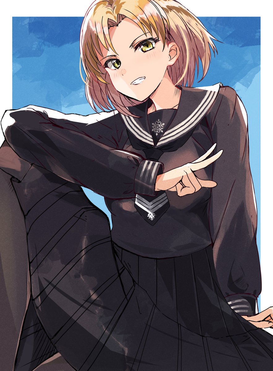 制服のマスキングを描きました。 #バンドリ #佐藤ますき #RAS