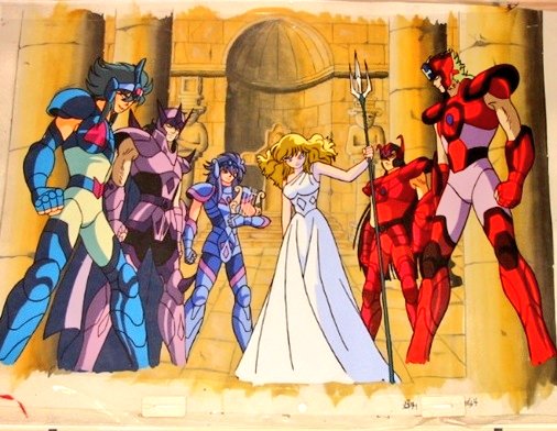 A fantastic oversize cel of Eris and her devoted 