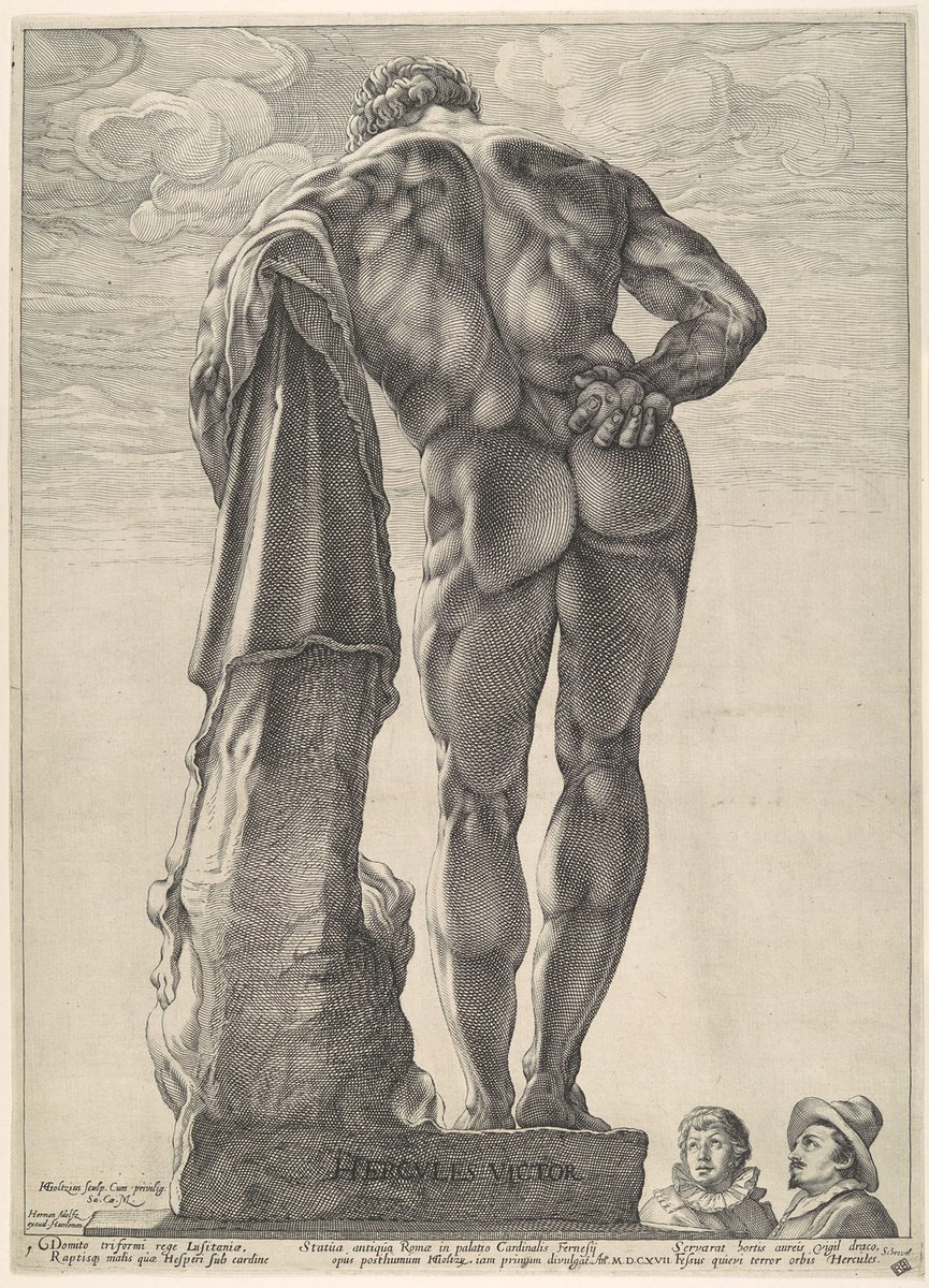 Hendrick Goltzius《ファルネーゼのヘラクレス》1592年頃。 この彫刻は
