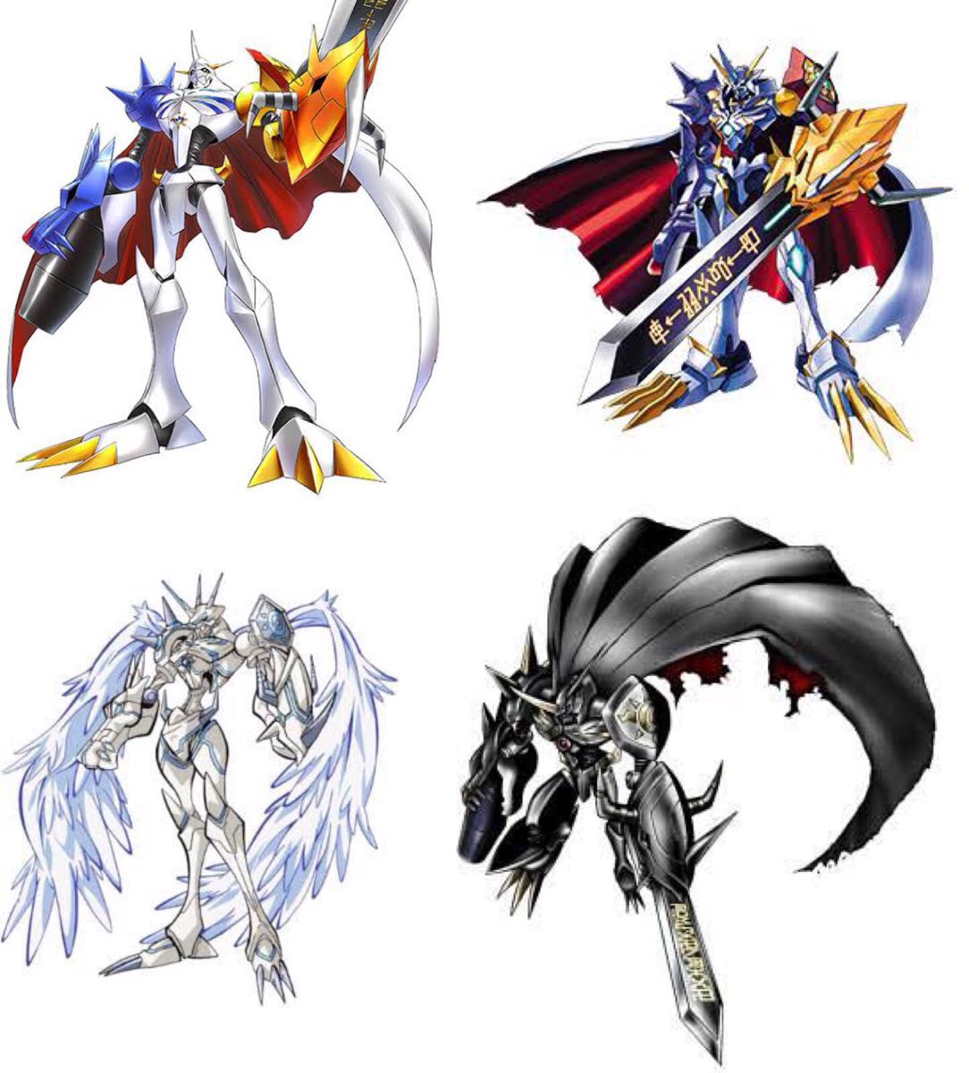 ここで「オメガモン」の種類をご覧ください 左上右上左下右下の順番に