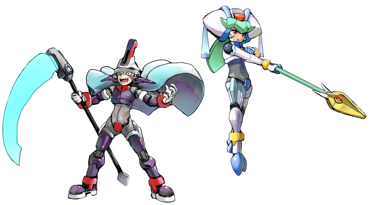 ロックマンZX（ロックマンゼクス）よりプロメテ、パンドラ兄妹を描いて