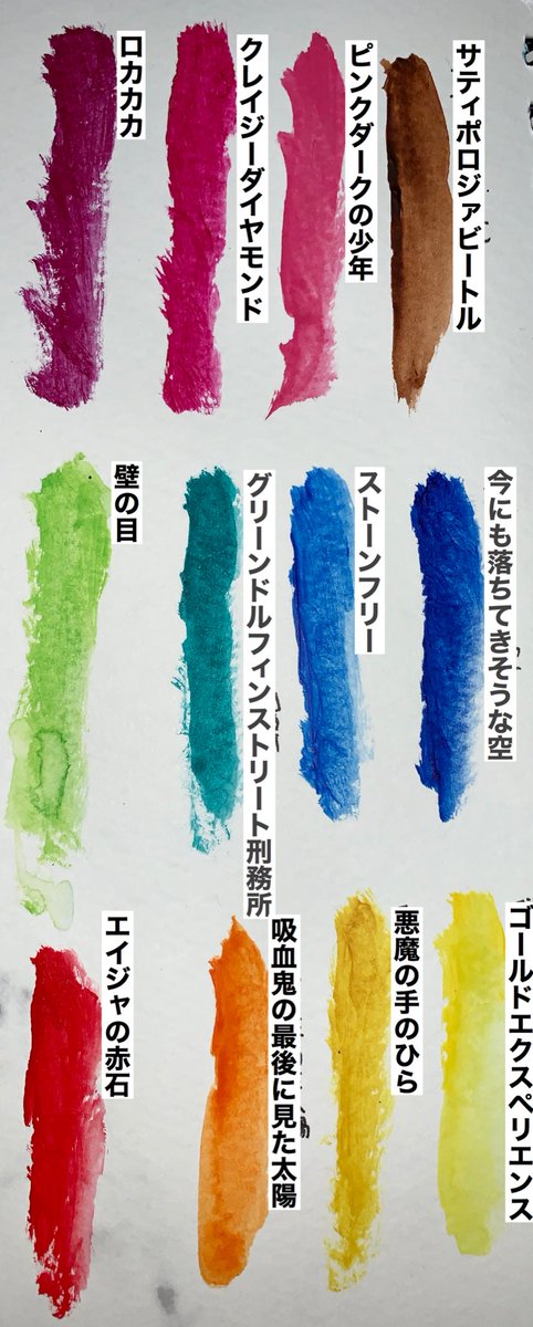 このアクリル絵具は荒木飛呂彦先生が完全監修されたオリジナルカラー