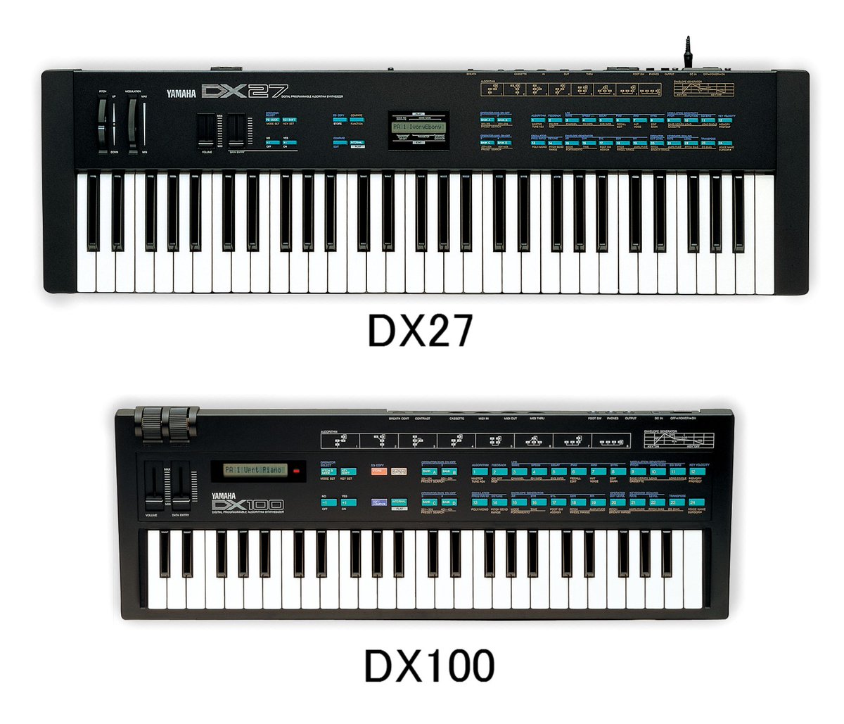 ヤマハシンセ の歴史(DX27、DX100) 1985年発売、DXのライトモデル。FM
