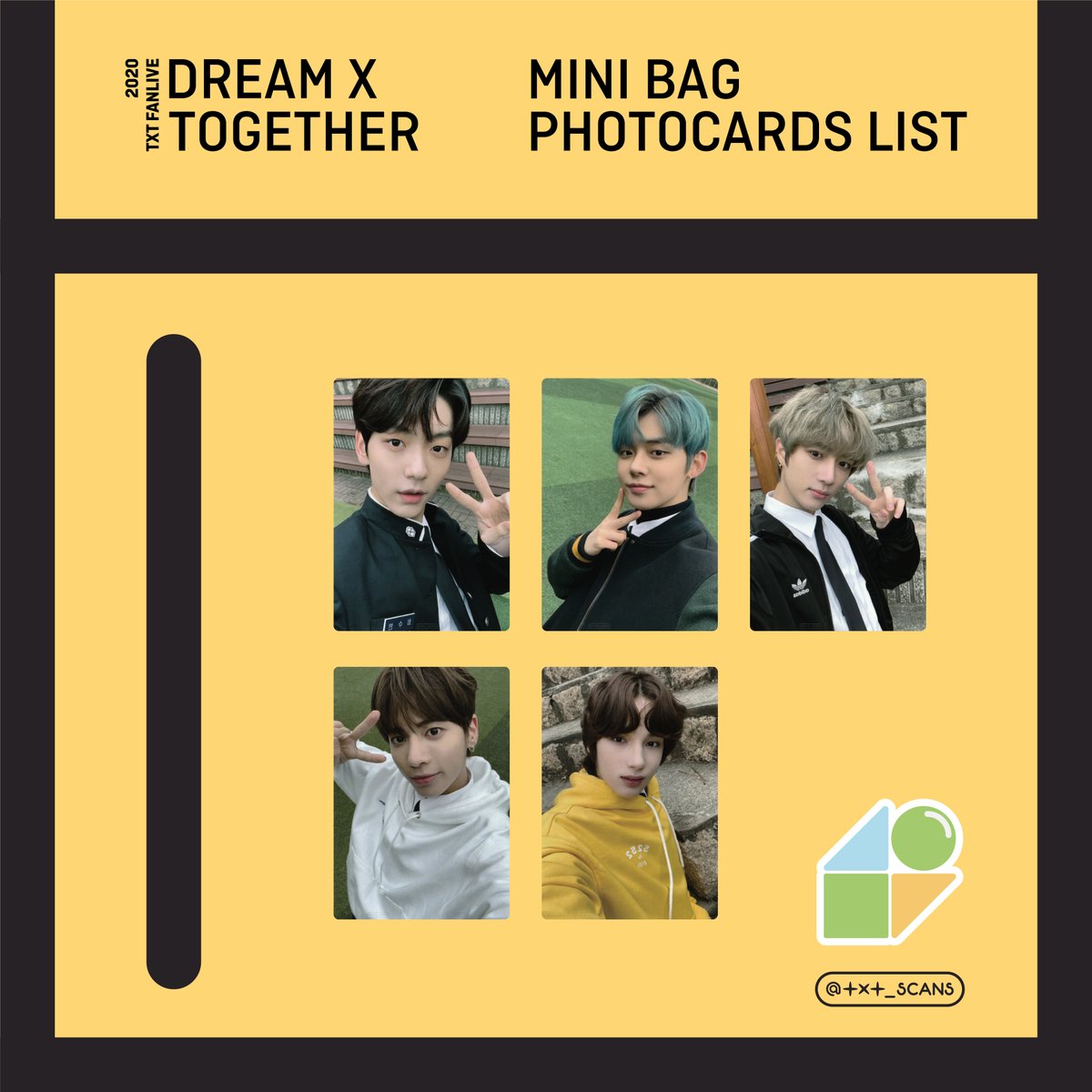 🎵 2020 TXT FANLIVE DREAM X TOGETHER ⭐️ Mini Bag Photocard