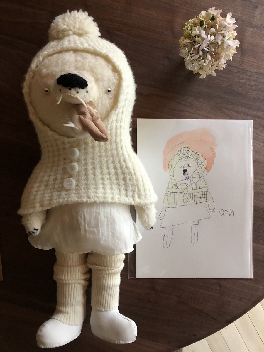 昨日届いた嬉しいうれしい嬉しい贈り物。うちのオオカミちゃんの絵