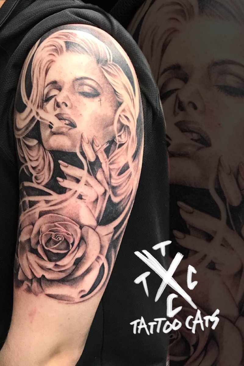 マリリン・モンロー と 薔薇 Marilyn Monroe ＆ rose tattoo