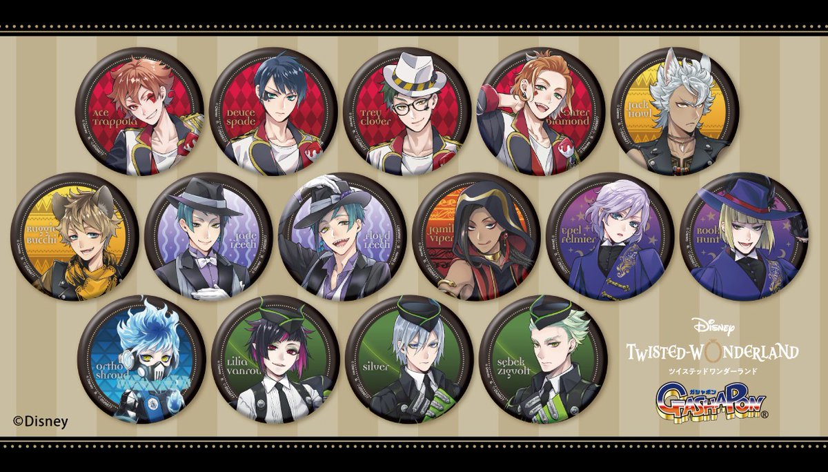 ディズニー ツイステッドワンダーランド』よりカプセル缶バッジ