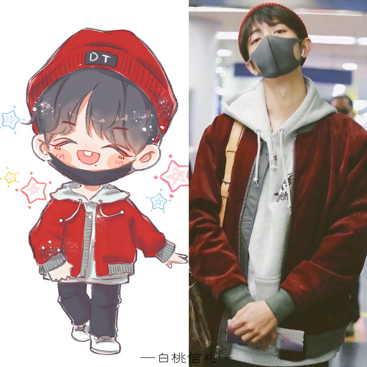 ファンの絵&空港写真🐰🥰 すごく似てるじゃん！ カワイイ(๑╹ω╹๑ ) CR
