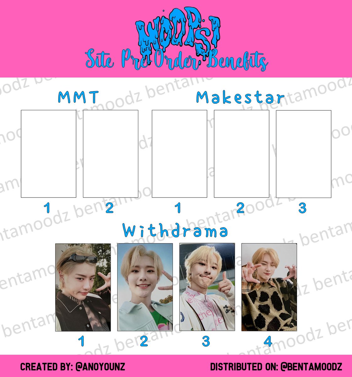 Photocard & Inclusions Template for WOODZ 2nd Mini Album — WOOPS