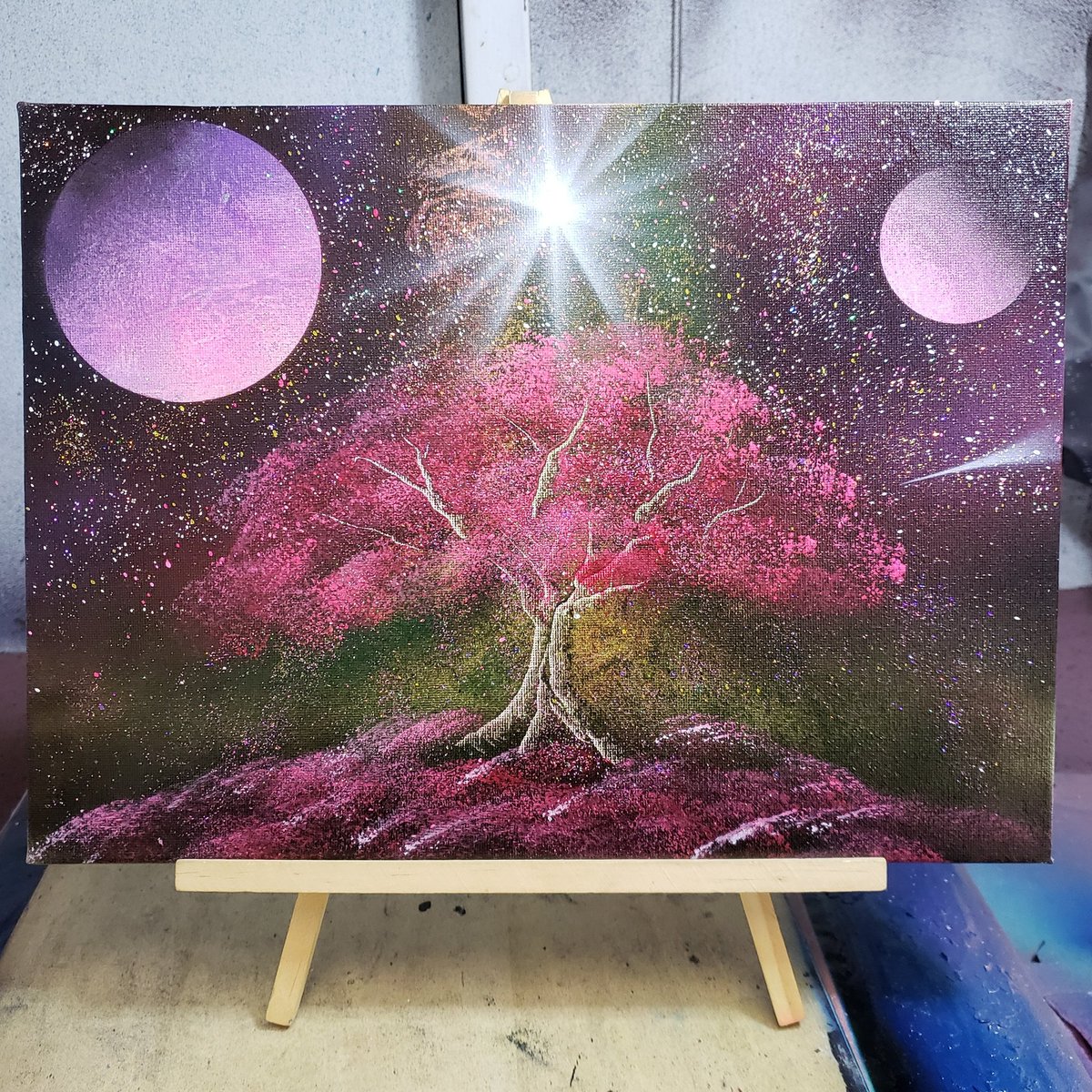 F4 333 × 242 木枠付きキャンバス 桜満開 #スプレーアーティスト