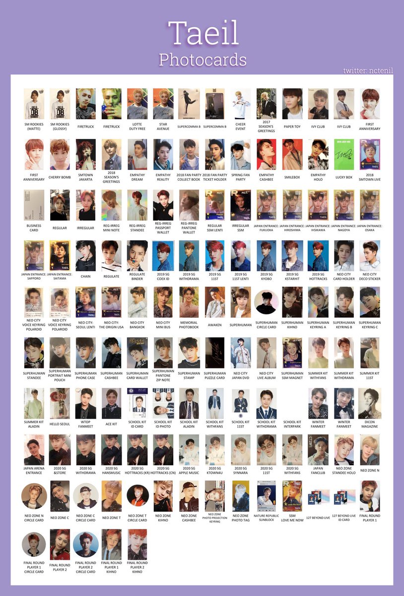 保存用 NCT NCTU NCT127 ソンチャン テイル トレカ一覧 グッズ一覧 R3