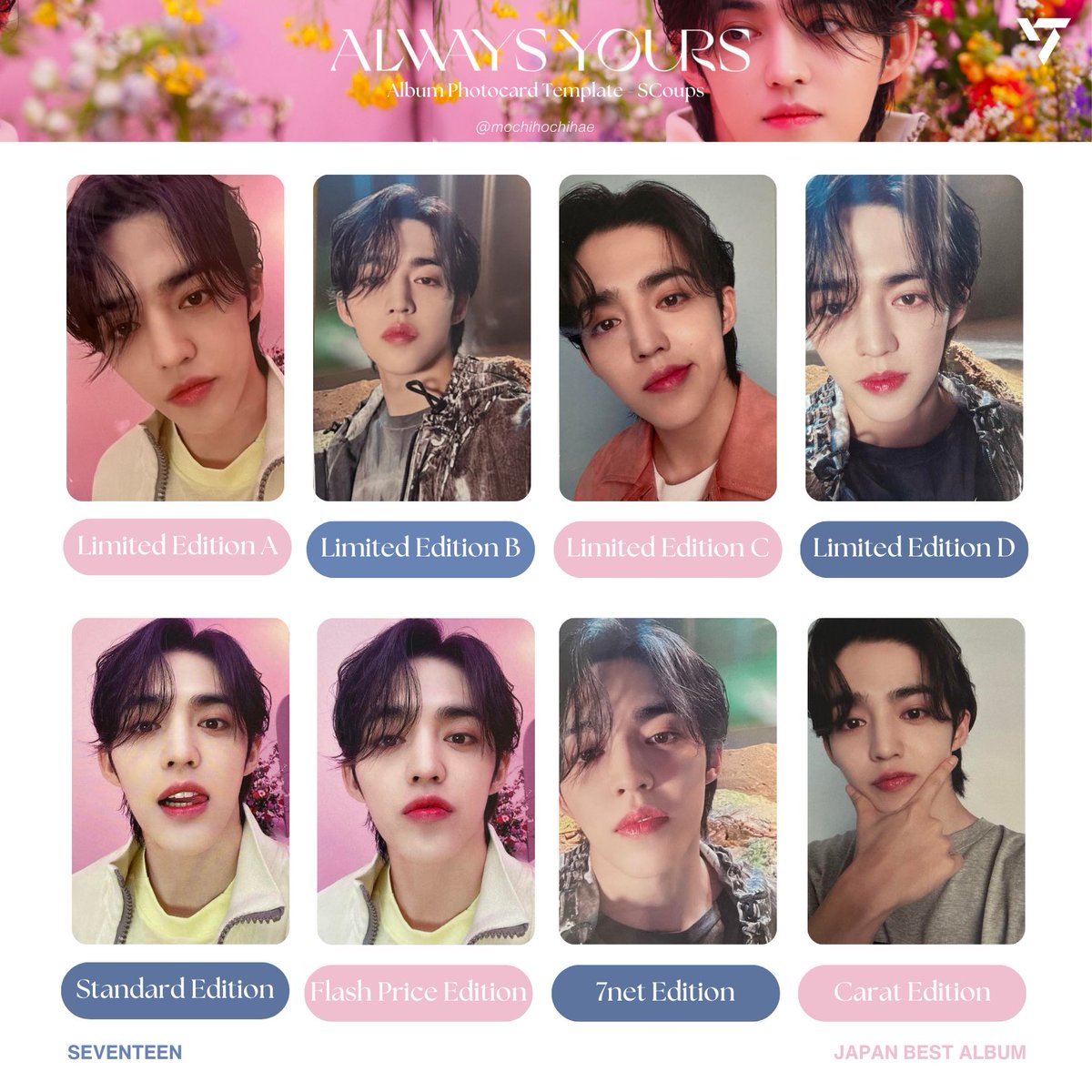 seventeen japan best album: always yours — scoups photocard