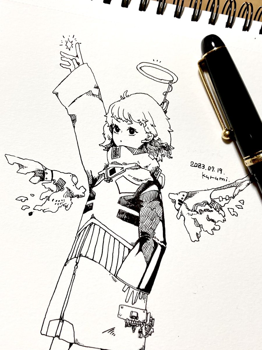 天使ちゃん #ペン画 #イラスト #アナログ