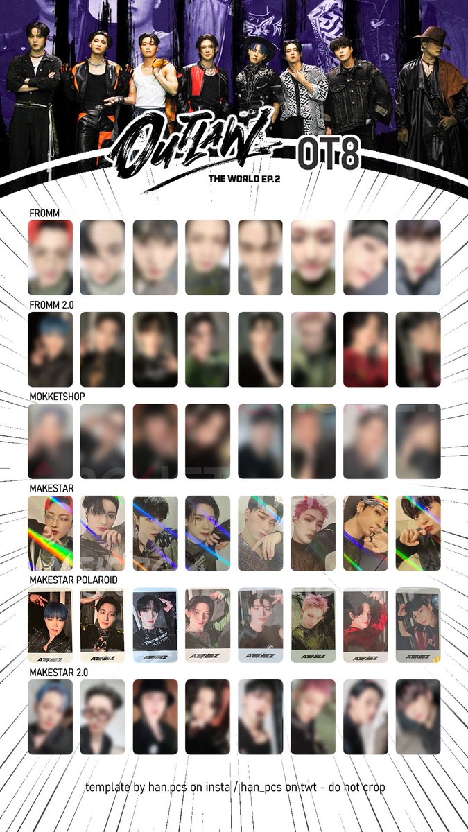 ATEEZ The World Ep 2: Outlaw OT8 pre-order benefit pc template