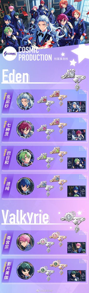 あんスタ 中国5周年記念 絆缶バッジ&リング 全絵柄公開 *COS PRO編* 左