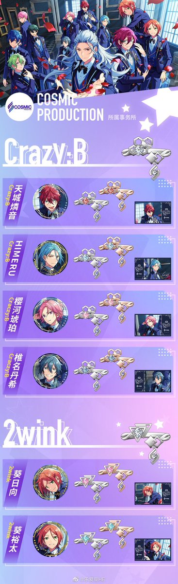 あんスタ 中国5周年記念 絆缶バッジ&リング 全絵柄公開 *COS PRO編* 左