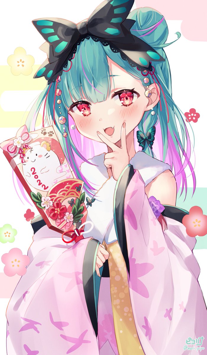 潤羽るしあ 「🎍🦋🎍 #潤羽るしあ #絵クロマンサー 」